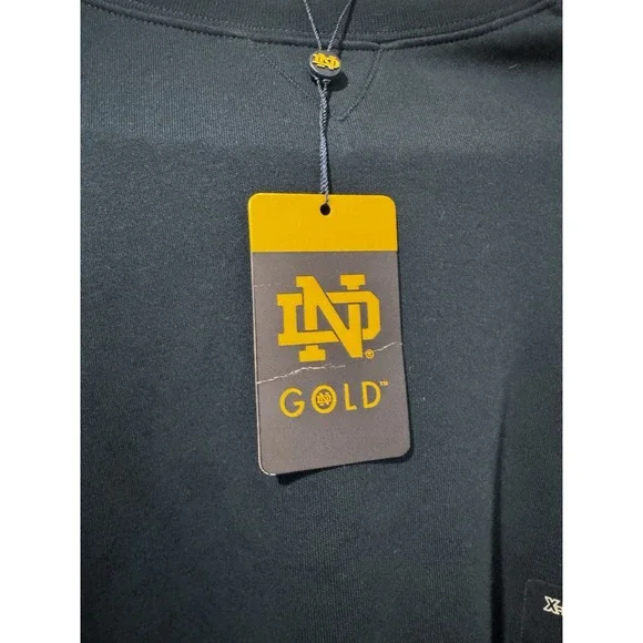 Vtg ND Gold Notre Dame Blue Sweatshirt Embroidered Logo Hammes‎ Bookstore NWT XL